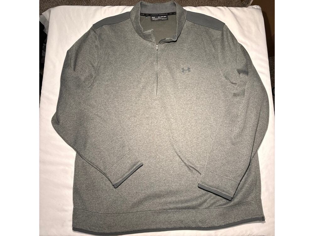 Under Armour Men’s 3XL Gray 1/4 Zip Pullover Loose Fit Performance Golf Shirt